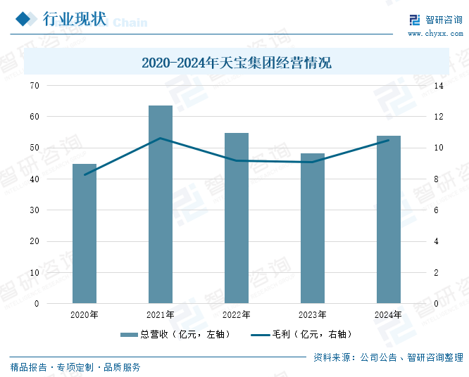 2020-2024年天宝集团经营情况