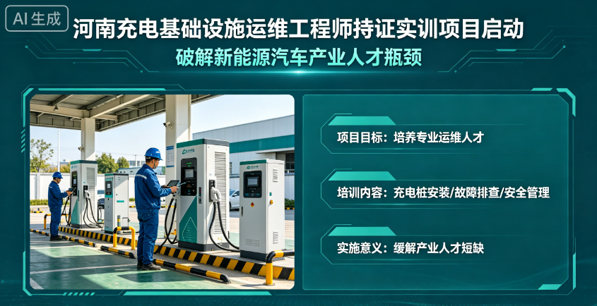 为百万充电基础设施“补上”人才缺口，河南启动充电基础设施运维工程师持证实训项目